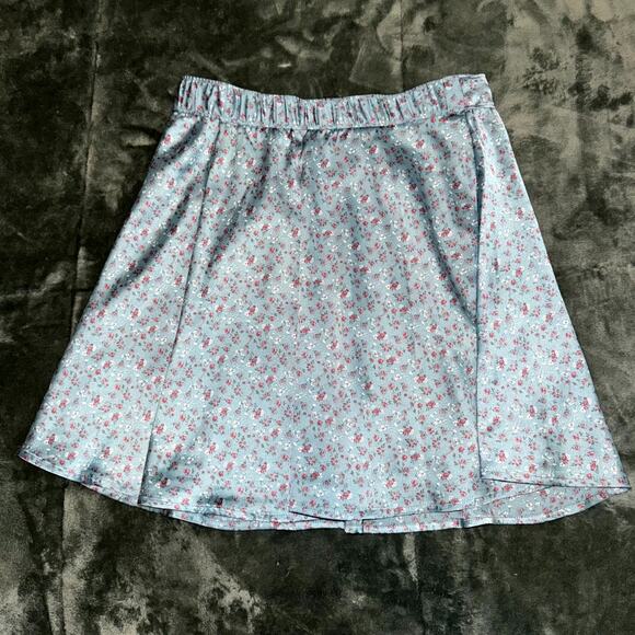 Hollister A-Line Skirt Women's M Blue Floral High Rise Soft Girl Aesthetic NWT - Picture 7 of 7